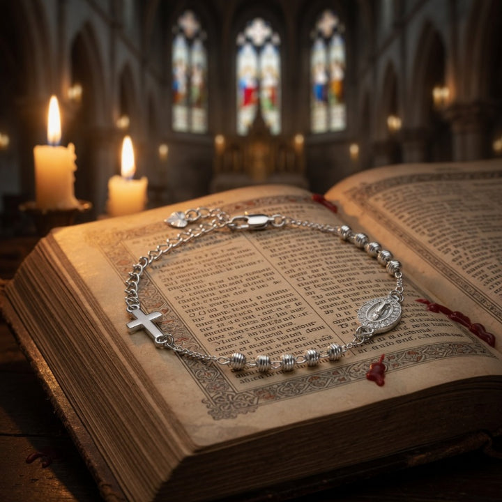 Our Lady of Guadalupe Rosary Cross Bracelet