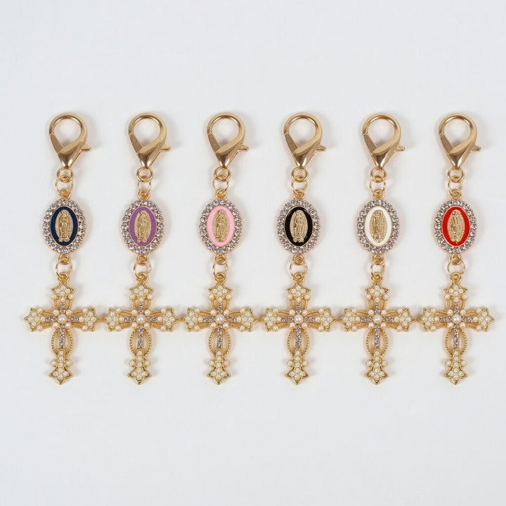 Virgin Mary Cross Rhinestone Bag DIY Charms