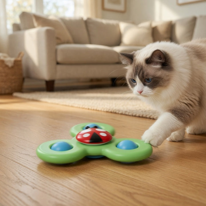 Animal Suction Cup Spinners Fun Cat Play Toy
