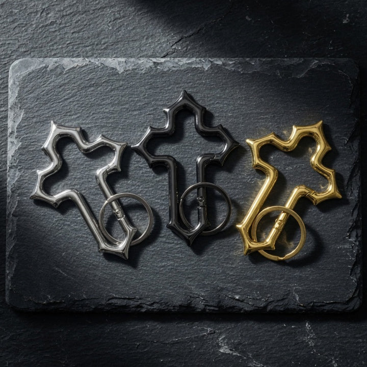 Gothic Cross Carabiner Keychain