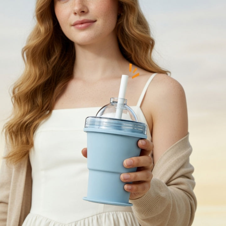 Collapsible Ice Ball Cup Travel Tumbler