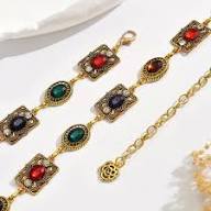 Multicolor Zircon Carved Metal Tassel Waist Chain Belt