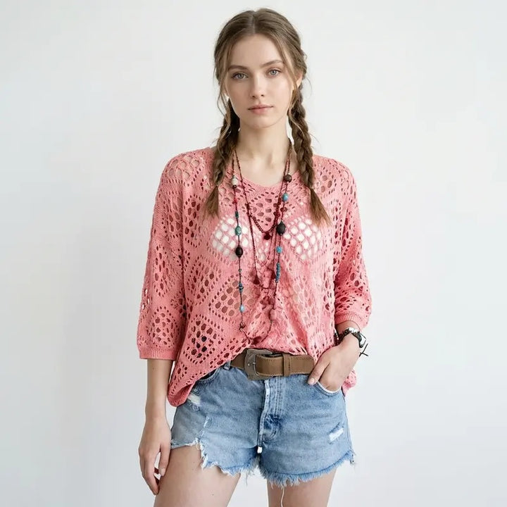 Boho Crochet Hollow Out Beach Top