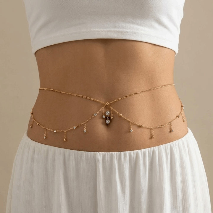 Layered Dangle Waist Chain Vacation Party Accessory