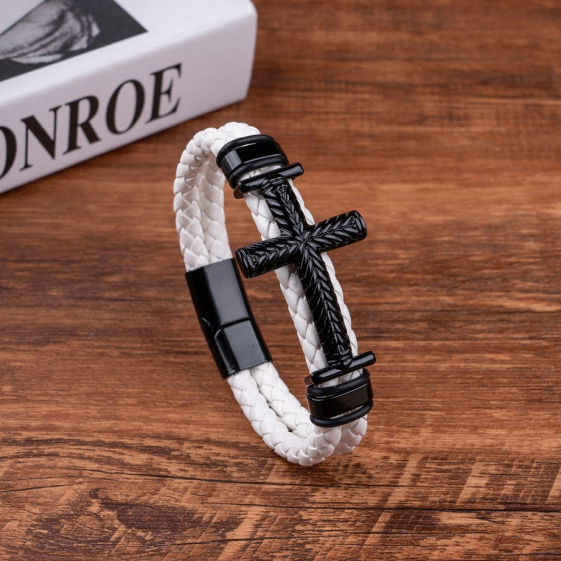 Braided Cross Cord Bracelet