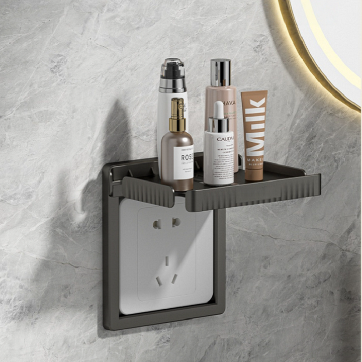 Wall Outlet Storage Shelf – No-Drill Phone Holder &amp; Router Organizer for Home