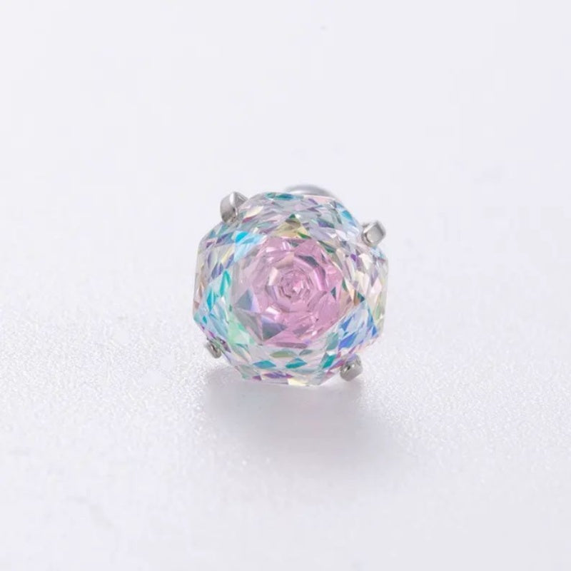 Rose Cut Zircon Flat Back Helix Stud Earring