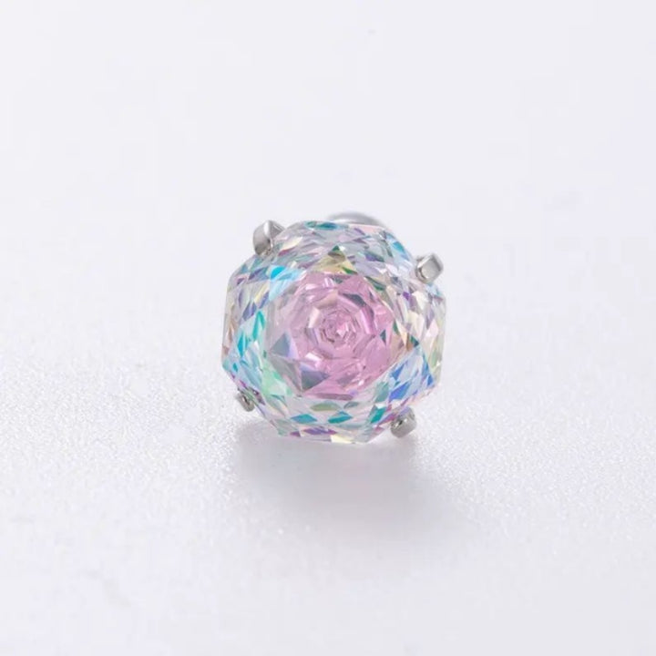 Rose Cut Zircon Flat Back Helix Stud Earring