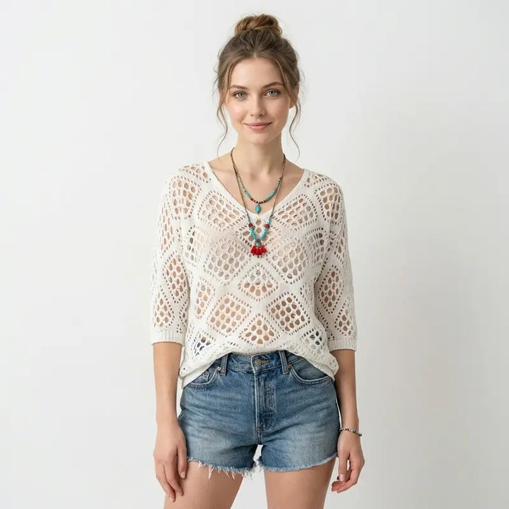 Boho Crochet Hollow Out Beach Top