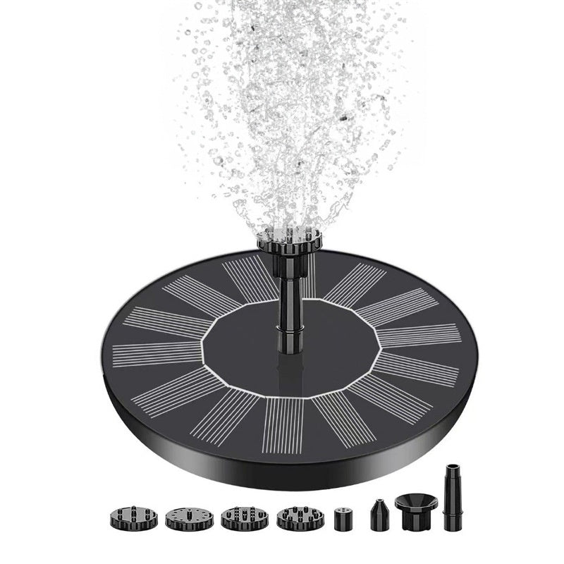 Solar Fountain Pump with Nozzles for Garden