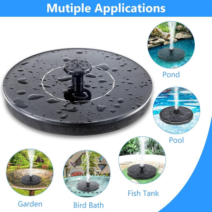 Solar Fountain Pump with Nozzles for Garden